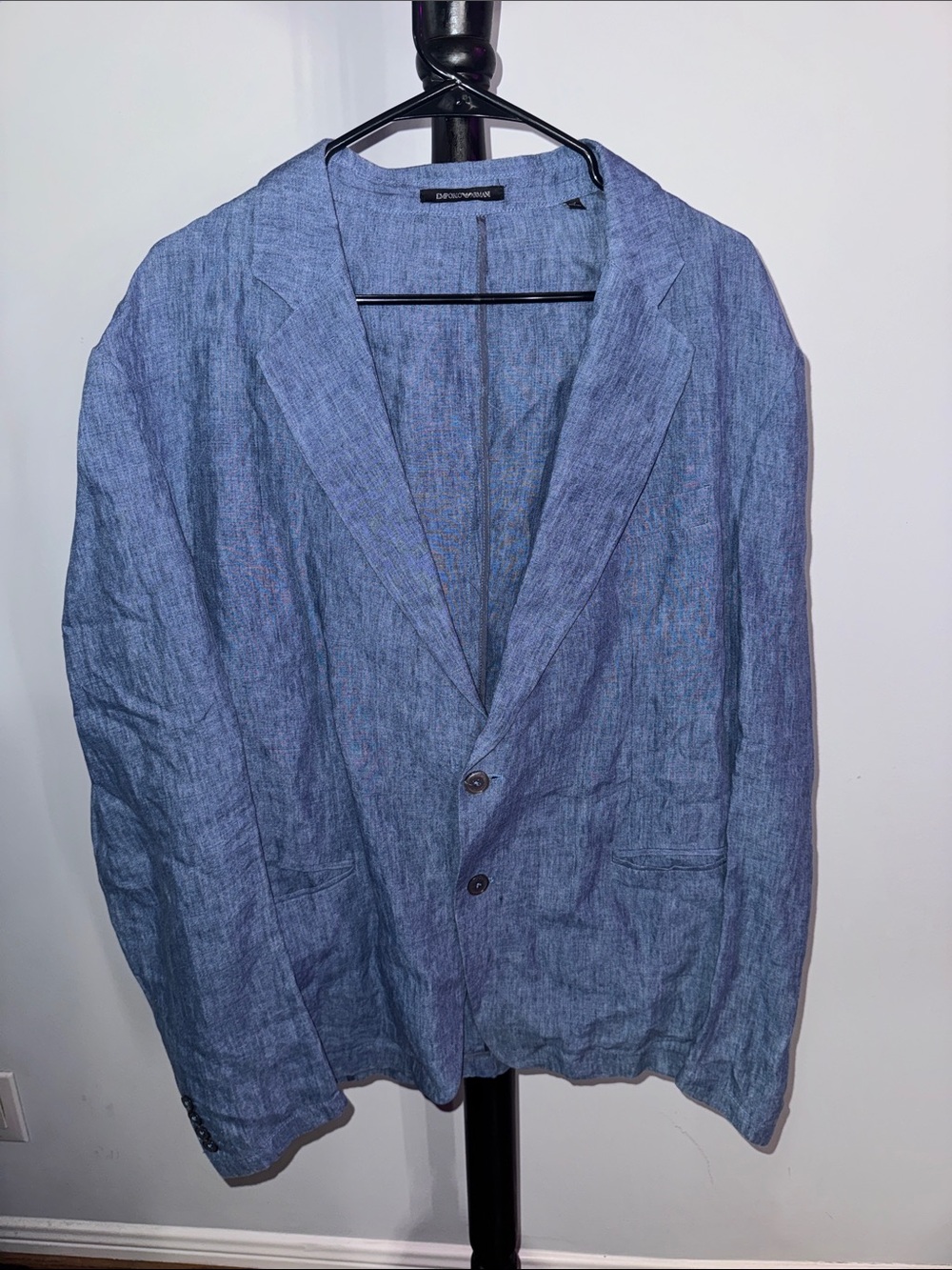 Emporio Armani Light Blue Linen Blazer